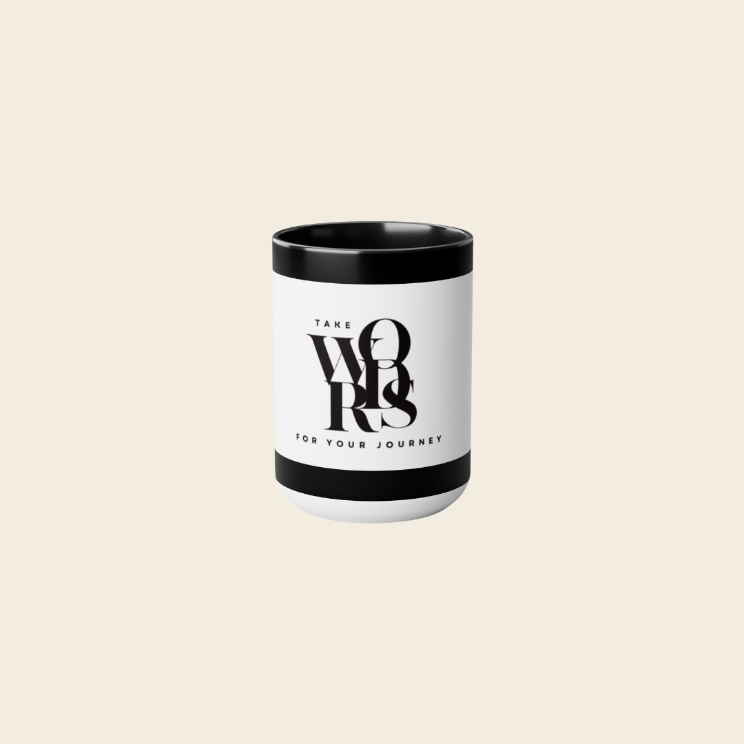 Two-Tone Coffee Mugs, 15oz - Black & White